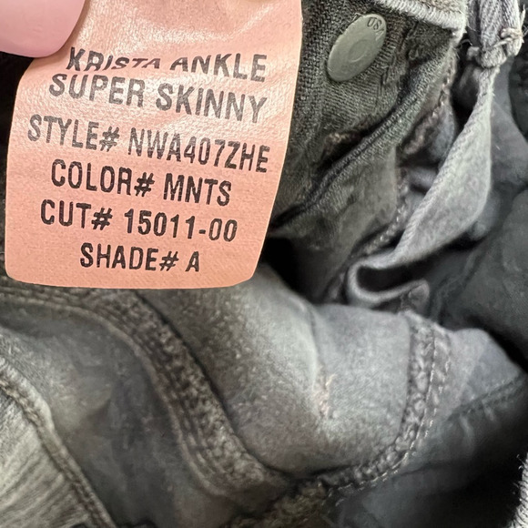 Hudson Womens Krista Ankle Super Skinny Jeans Gray Distressed Low Rise Denim 26 - Picture 7 of 9